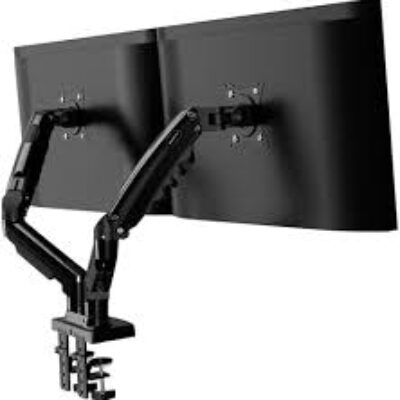 Mbajtes per Monitor ICY BOX Monitor Mount Stand IB-MS304-T 2Fach Halterung, bis 27″, metall black,2