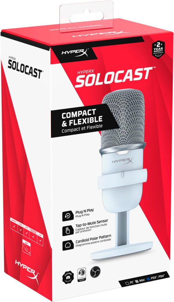 Desktop Microphone HyperX SoloCast White - Image 2