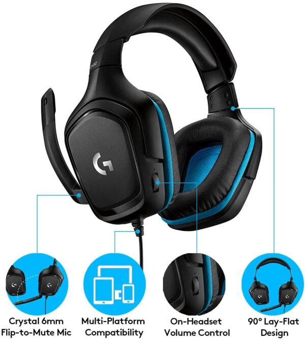 MMZ Logitech G432 Gaming Headset - Image 3