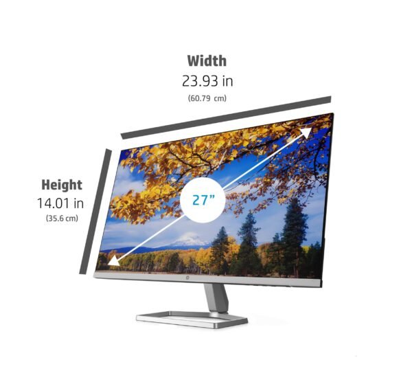 HP Desktop Monitor - 27-inch M27f FHD Monitor,IPS,75Hz,Silver front,Black back - Image 2