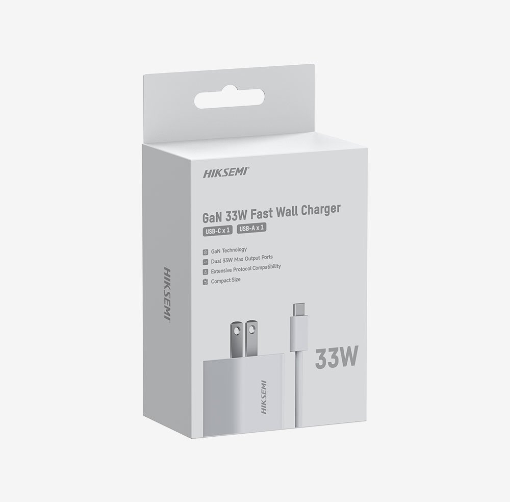 Karikues Hiksemi HS-HUB-GaN33 – GaN 33 W (1 × USB-C + 1 × USB-A, Prizë Amerikane) - Image 5