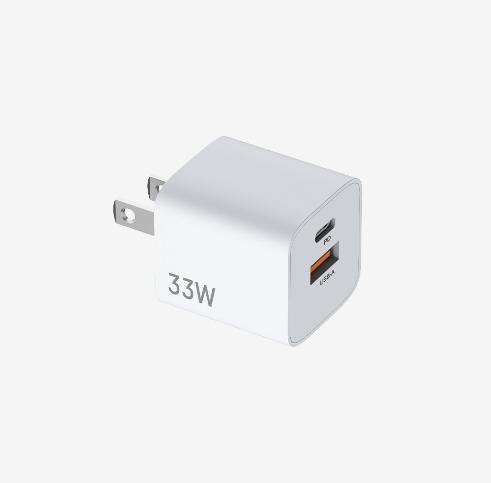 Karikues Hiksemi HS-HUB-GaN33 – GaN 33 W (1 × USB-C + 1 × USB-A, Prizë Amerikane) - Image 2