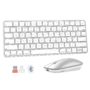 Tastierë Wireless Dual-Mode Meetion C210 (2.4GHz + Bluetooth) për Mac & Windows , White