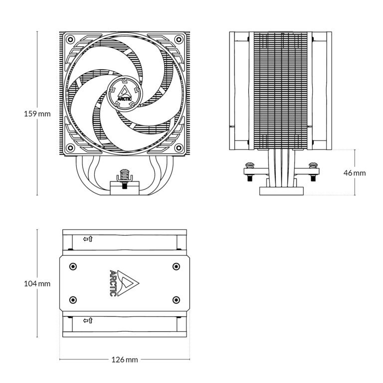 Ftohës CPU ARCTIC Freezer 36 A-RGB White – Intel LGA 1700/1851 & AMD AM4/AM5, Tower Cooler me 2×120 mm A-RGB Ventilatorë thumbnail 6