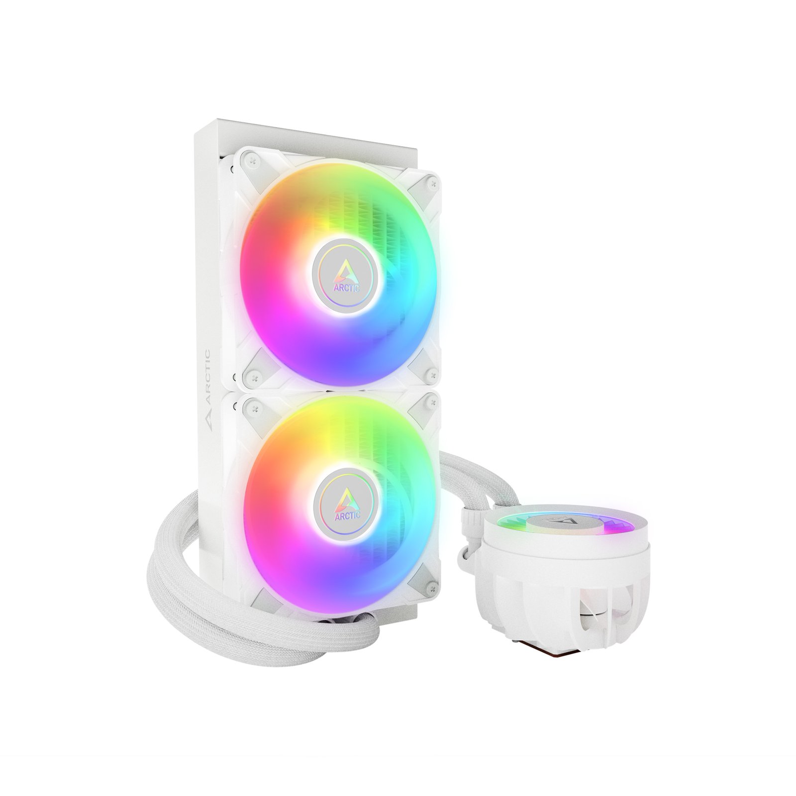 Ftohës Liquid CPU ARCTIC Liquid Freezer III 240 A-RGB White – Radiator 240 mm, 2× 120 mm A-RGB Fans, Intel LGA 1700/1851 & AMD AM4/AM5 - Image 2
