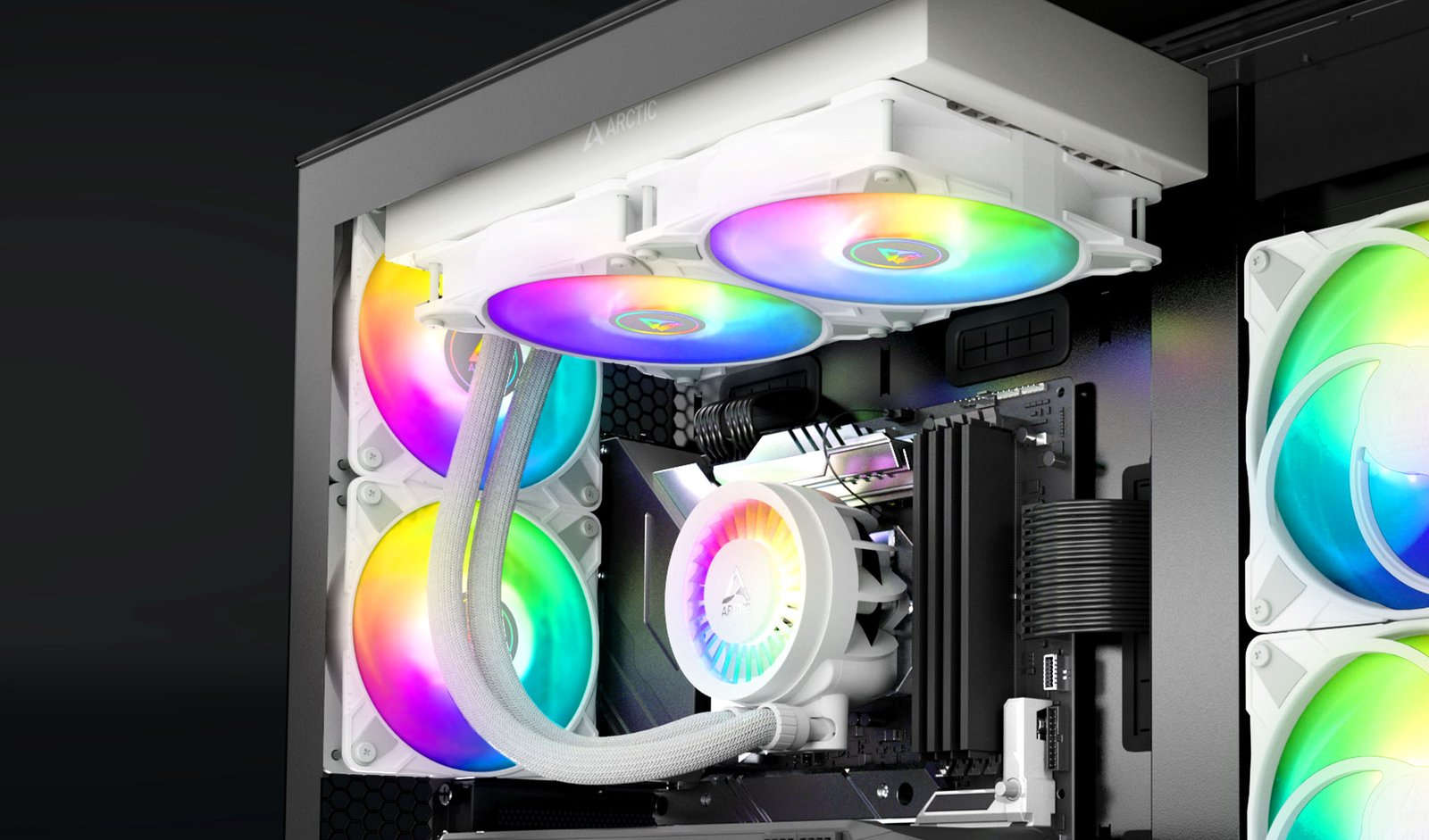 Ftohës Liquid CPU ARCTIC Liquid Freezer III 280 A-RGB White – Radiator 280 mm, 2× P14 PWM A-RGB Fans, Intel LGA 1700/1851 & AMD AM4/AM5 - Image 5