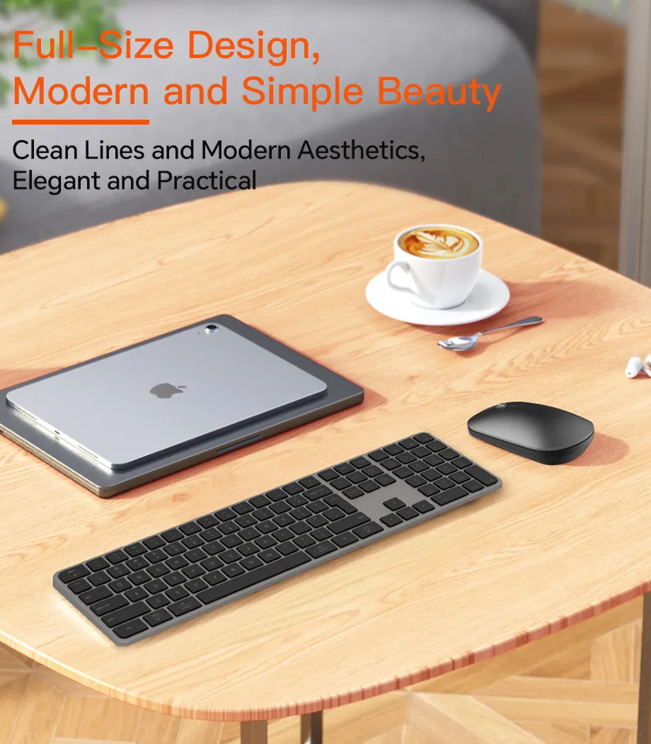 Meetion C230 – Set Tastierë & Maus Wireless Dual-Mode (2.4GHz + Bluetooth) – Space Gray - Image 5