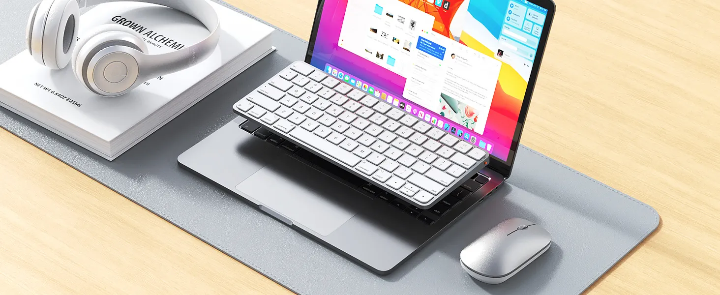 Tastierë Wireless Dual-Mode Meetion C210 (2.4GHz + Bluetooth) për Mac & Windows , White - Image 4