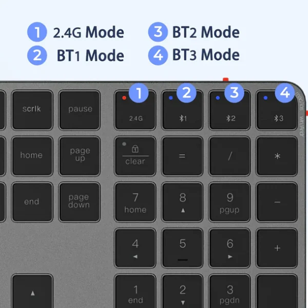 Meetion K230 – Tastierë Wireless Ultra-Hollë 109 Taste (2.4GHz + Bluetooth), e Zeze - Image 10