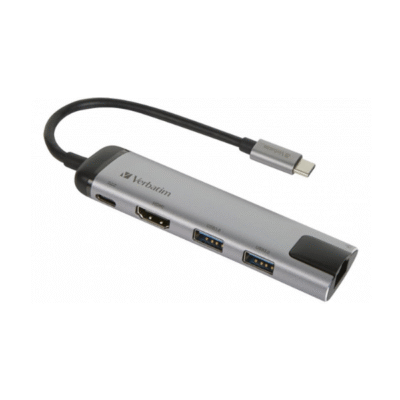 Verbatim Hub USB-C Multiport 4-në-1: USB-C , 2×USB 3.0 , HDMI 4K , RJ45