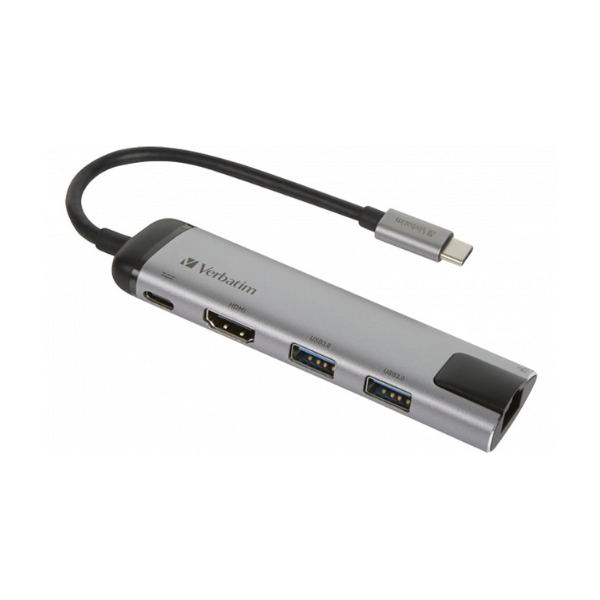 Verbatim Hub USB-C Multiport 4-në-1: USB-C , 2×USB 3.0 , HDMI 4K , RJ45