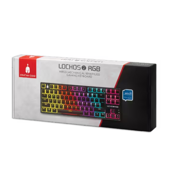 Tastierë Gaming Mekanike Spartan Gear Lochos 2 RGB TKL – E Zezë - Image 2