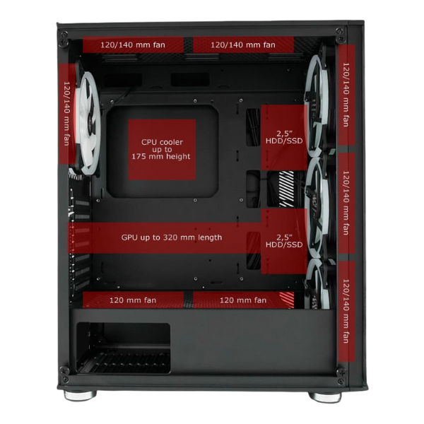 Kasa Gaming LC-Power 803B Shaded_X – ATX Midi-Tower (Vetëm Kasa, pa komponentë) - Image 2