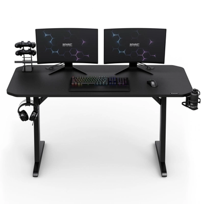 Tavolinë Gaming SENSE7 Nomad Basic – 140×60 cm, e Zezë - Image 3