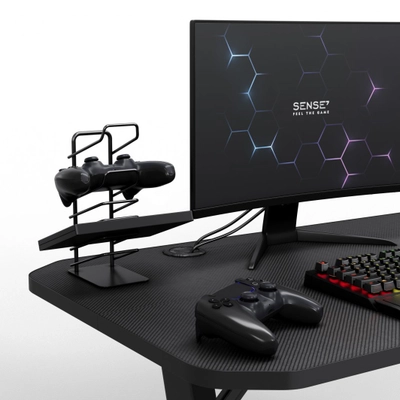 Tavolinë Gaming SENSE7 Nomad Basic – 140×60 cm, e Zezë - Image 5