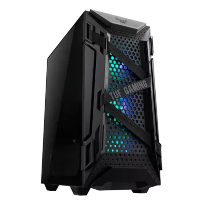 Kasa per PC ASUS TUF Gaming GT301 – Mid-Tower, 3 Fan ARGB të Parainstaluar, Panel Xhami të Temperuar – Black