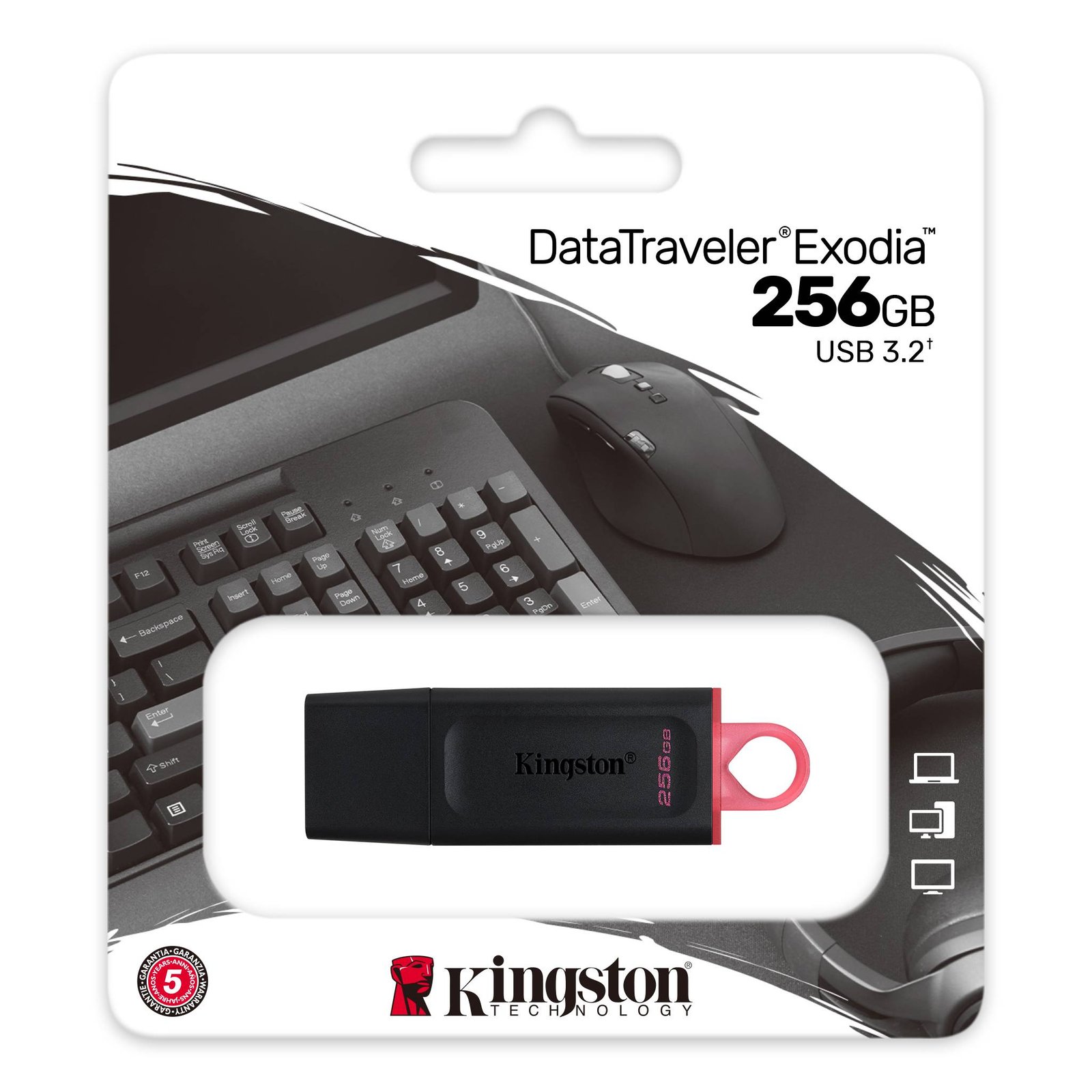 USB Memory Stick Kingston DataTraveler Exodia 256GB USB 3.2 Gen1 – Black - Image 3