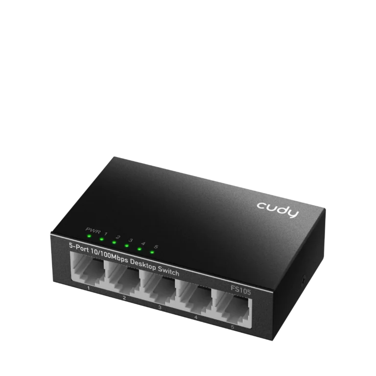 Cudy FS105 3.0 – 5-Port Fast Ethernet Switch, 10/100 Mbps, Desktop / Wall-Mount thumbnail 2