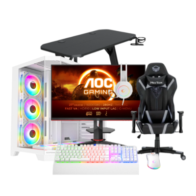 BT Bundel III – RTX 5060 8GB , Intel i7-12700KF, 16GB RAM, 1TB SSD, 850W, Monitor 27″, Gaming Desk & Chair, RGB Accessories