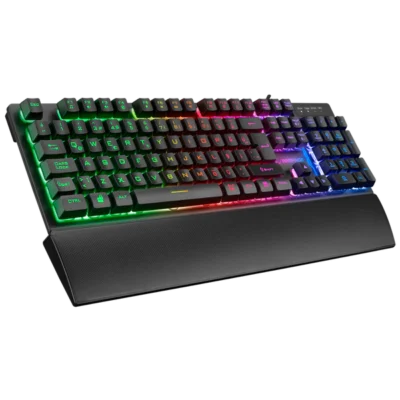 Tastierë  Gaming Rampage KB-RX77 Runner – Rainbow LED, Wrist Rest, USB