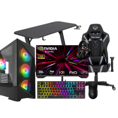 BT Bundle M4 – PC Gaming RTX 5060 8GB, Ryzen 7 5700X, 32GB DDR4, 1TB SSD + Monitor 300Hz & Gaming Setup