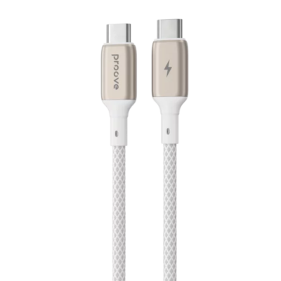 Kabllo karikimi Proove Dense Metal Type-C në Type-C, 60W, 2m, e bardhë