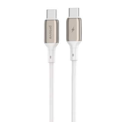 Kabllo karikimi Proove Flex Metal Type-C në Type-C, 60W, 1m, e bardhë