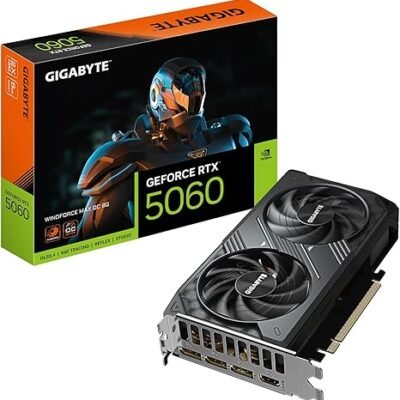 Kartë Grafike GIGABYTE GeForce RTX 5060 WINDFORCE MAX OC 8G – Kartelë Grafike 8GB GDDR7, 128-bit, PCIe 5.0