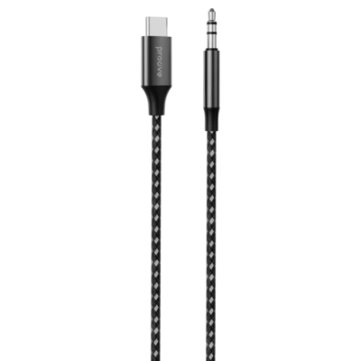 Kabllo audio Proove SoundMesh Type-C në 3.5mm(AUX), 1m, gri