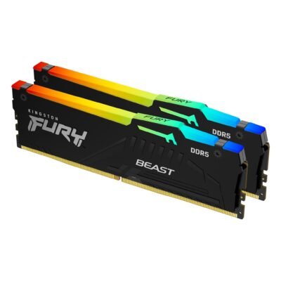 Memory Kingston FURY Beast RGB Black 32GB (2x16GB) DDR5 5600MHz CL40 – Intel XMP