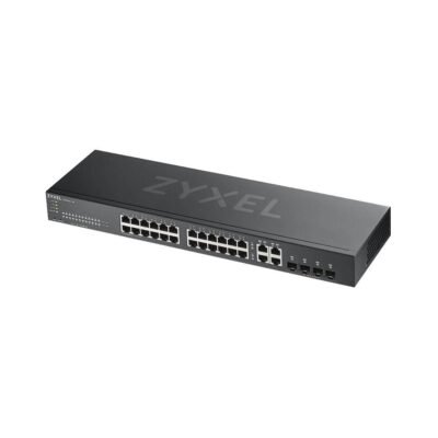 Switch Zyxel 24-port Gigabit Ethernet Smart Managed Switch – No Fan with Four Gigabit Combo Ports and Hybrid Mode