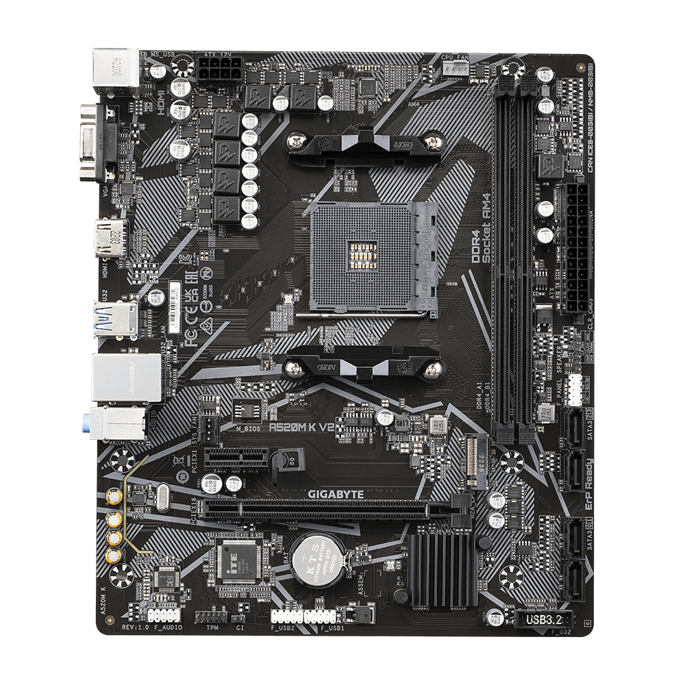 Pllakë Amë Gigabyte A520M K V2 – AMD AM4, DDR4, M.2 NVMe - Image 3