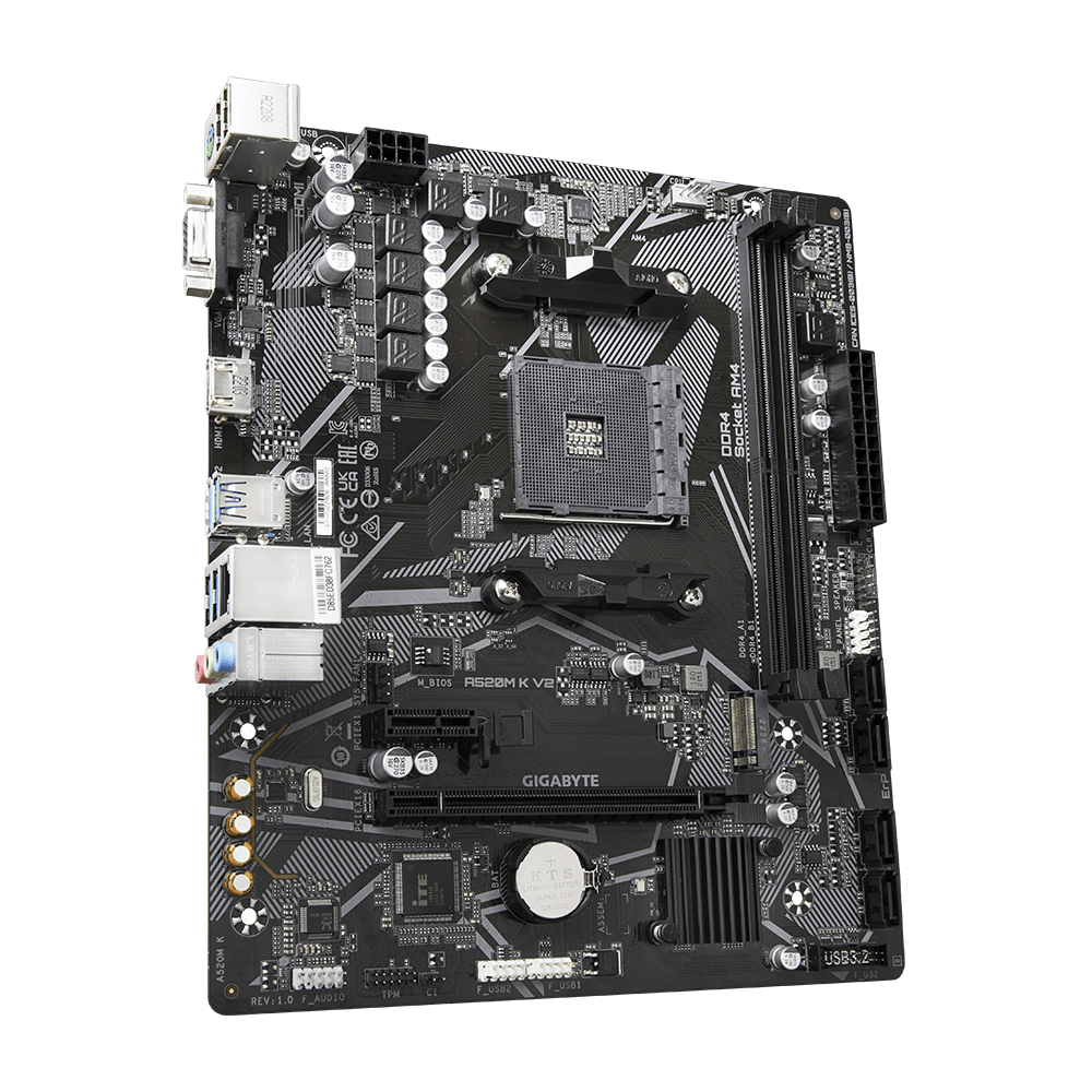 Pllakë Amë Gigabyte A520M K V2 – AMD AM4, DDR4, M.2 NVMe - Image 2