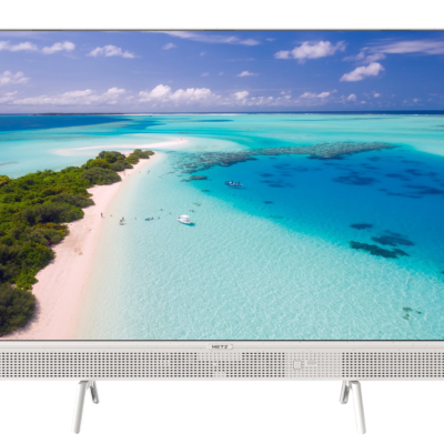 METZ Portable TV 32MQE7100Z, 32″ QLED, Google TV, white