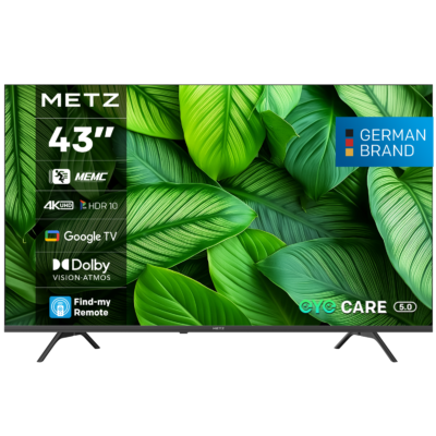 METZ TV 43″ 43MUF7000Z UHD LED SMART TV, 4K, Google TV, Class F