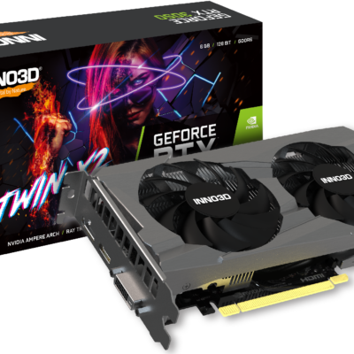 VGA Inno3D RTX3050 6GB Twin X2 V2 GDDR6,HDMI 2.1,DP.DVI, 2X
