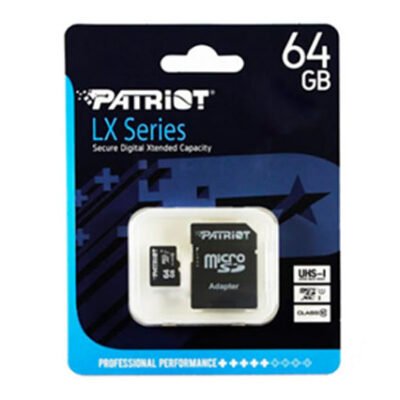 Kartë Memorie microSD Patriot LX Series 64GB – UHS-I, Class 10