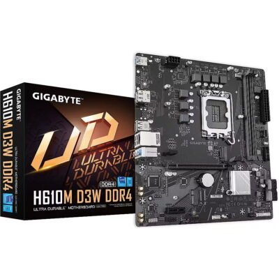 Pllakë Amë Gigabyte H610M D3W – LGA1700, 2× DDR4, PCIe 3.0 M.2, Micro-ATX