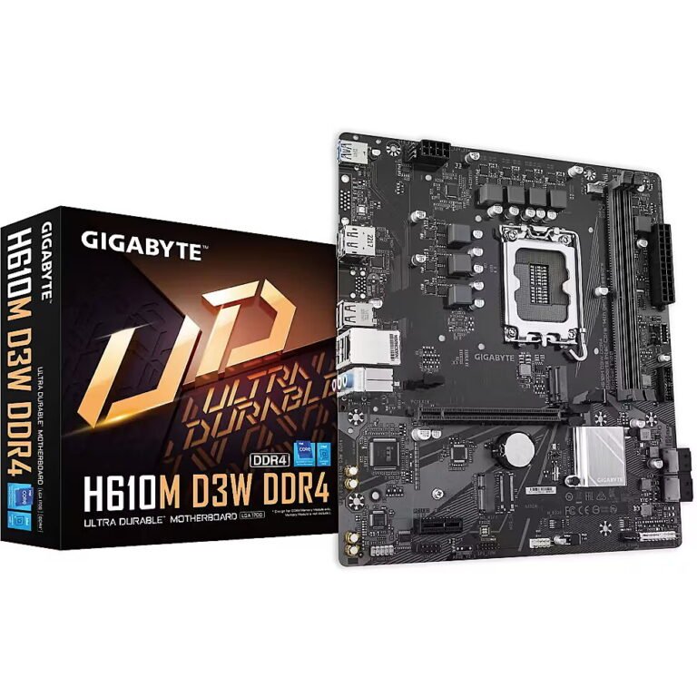 Pllakë Amë Gigabyte H610M D3W – LGA1700, 2× DDR4, PCIe 3.0 M.2, Micro-ATX