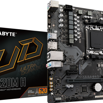 Pllakë Amë Gigabyte A620M H – AM5, 2× DDR5, PCIe 4.0 M.2, Micro-ATX