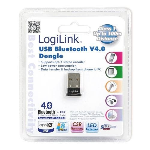 Adapter Logilink USB Bluetooth V4.0 Dongle Netwerk Class 1, 2.4GHz thumbnail 2
