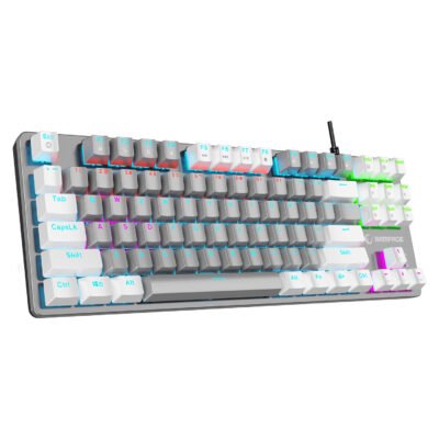 Tastierë Mekanike Rampage SNUG K14 TKL – Blue Switch, Rainbow, US Layout – Gri/E Bardhë