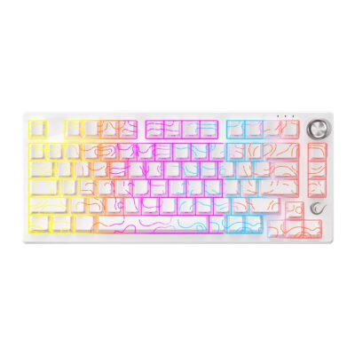 Tastierë Gaming Rampage KB-R106 Crack 75 – RGB, Membranë, US Layout – E Bardhë