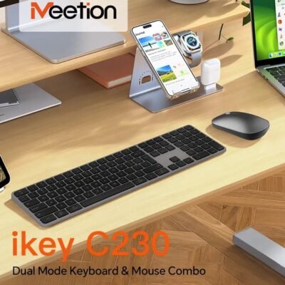 Set Tastierë + Maus Meetion C230MW – Wireless 2.4G + Bluetooth, I Zi, US