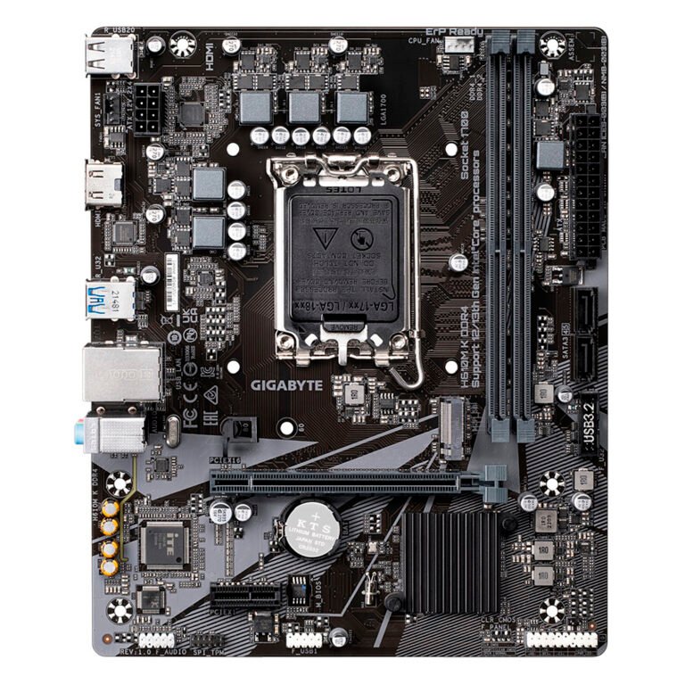 Pllakë Amë Gigabyte H610M K DDR4 – LGA1700, 2× DDR4, M.2 PCIe 3.0, Micro-ATX thumbnail 3