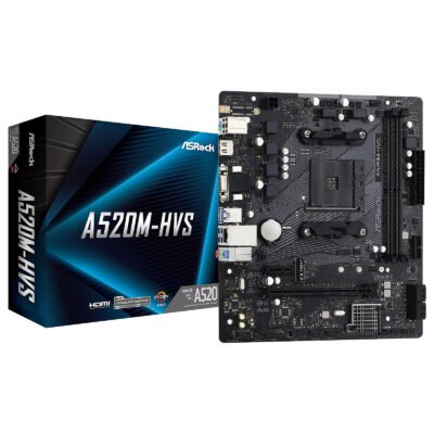 Pllakë Amë ASRock A520M-HVS – AM4, 2× DDR4, M.2, Micro-ATX