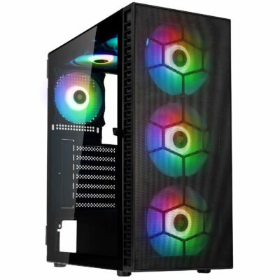 Kasë PC Kolink Observatory HF Mesh – Midi Tower ATX, Panel Mesh, Xham i Temperuar, ARGB, E Zezë