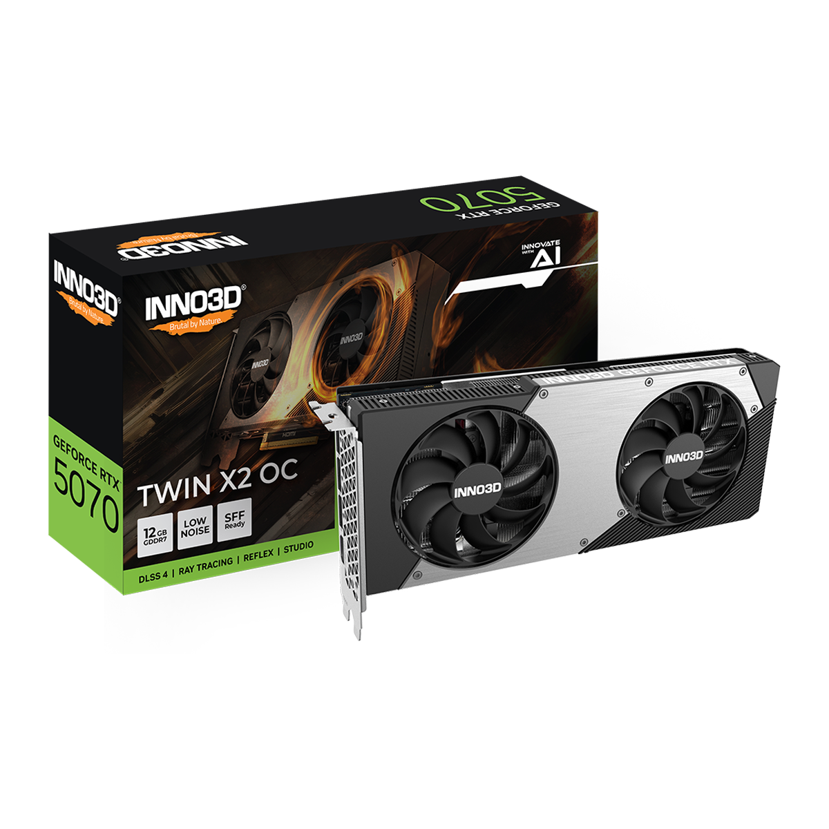 Kartelë Grafike Inno3D GeForce RTX 5070 Twin X2 OC – 12GB GDDR7