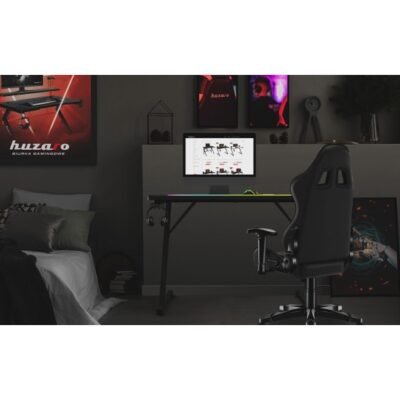 Tavolinë Gaming Huzaro Hero 1.8 – 100 × 60 cm, Kornizë Metalike, E Zezë