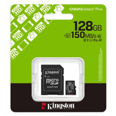 Kartë Memorie microSD Kingston Canvas Select Plus 128GB me Adapter – deri 100 MB/s, A1